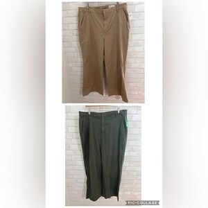 New 2 Women’s Gap Green and Tan Pants Bundle Size 18 petite #1874